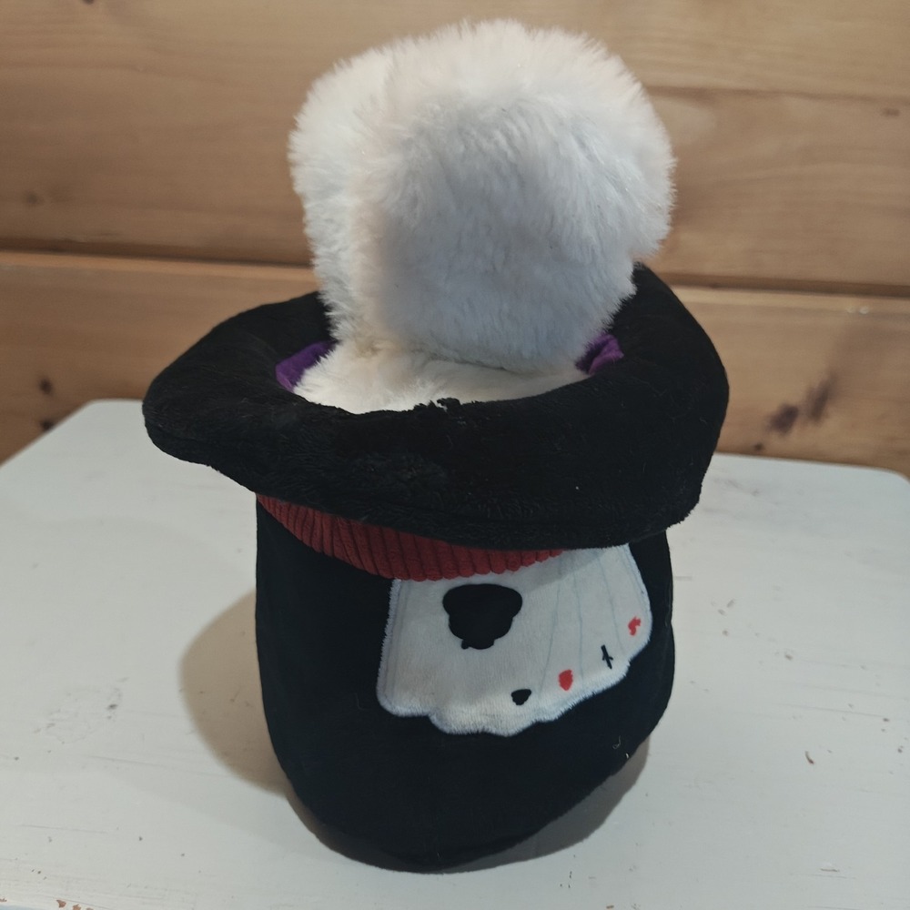 BarkBox Hat Hare Dog Toy – Plush Rabbit in Magician Hat, Squeaker & Crinkle F22